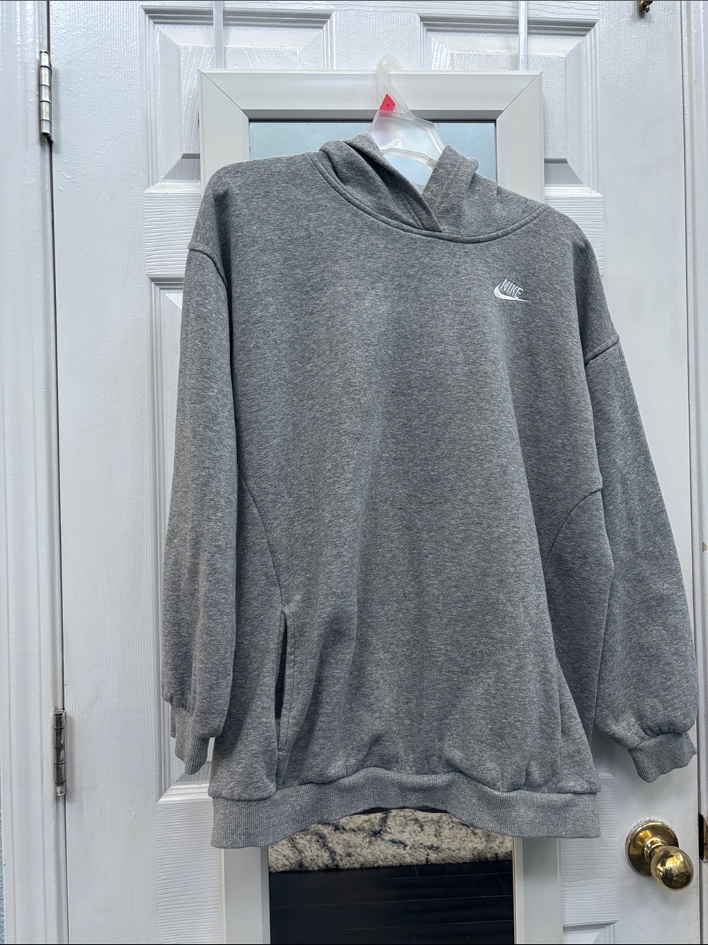 Nike Gray Pullover Hoodie with Small Chest Logo
